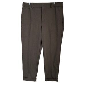 NWT Banana Republic Womens Tapered Fit Dress Pant Elastic Waist Size 35x30 Brown